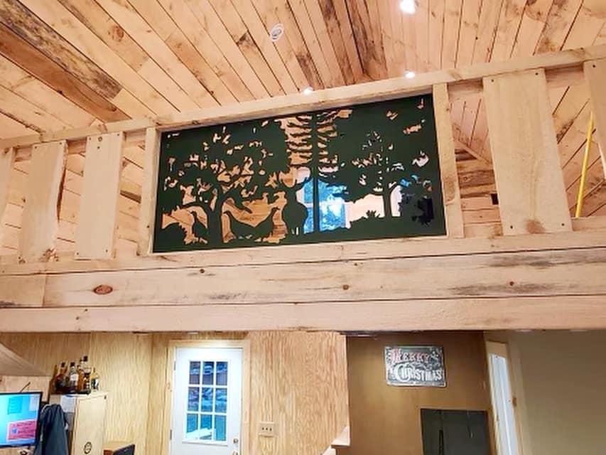 Decorative Steel Panel Railing - Deer & Turkey Design