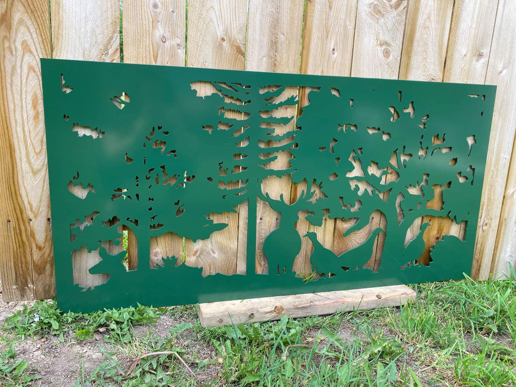 Deer Railing Insert Decorative Steel Railing Insert, Metal Panel - Deer & Turkey Design ...