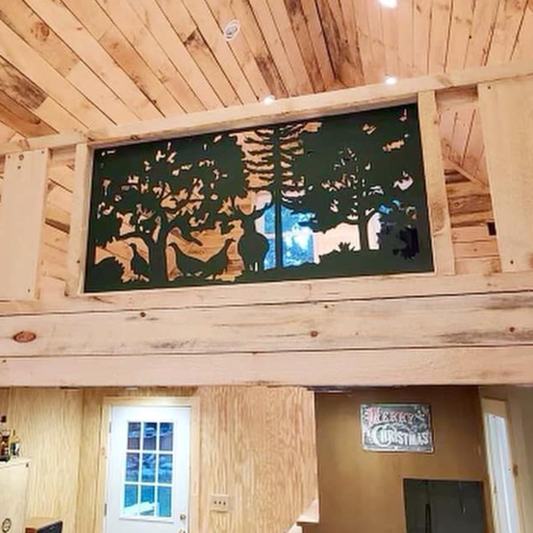 Decorative Steel Railing Insert, Metal Panel - Deer & Turkey Design ...