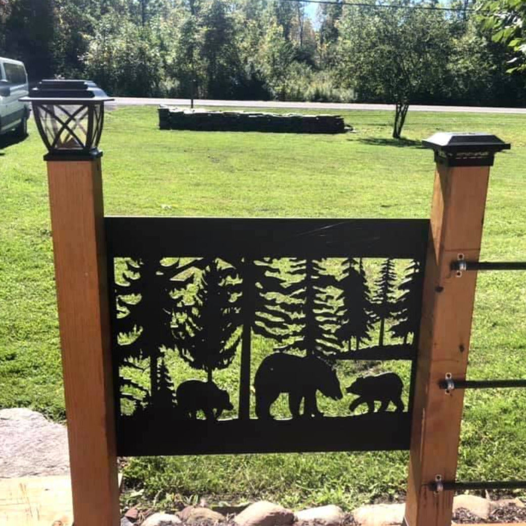 Metal Bear Railing Panel, Front Porch Decor, Porch Railing Insert