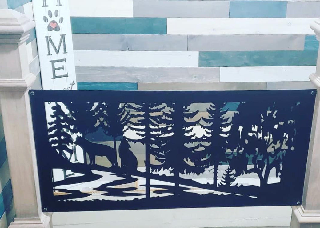 Metal wolf Railing Panel