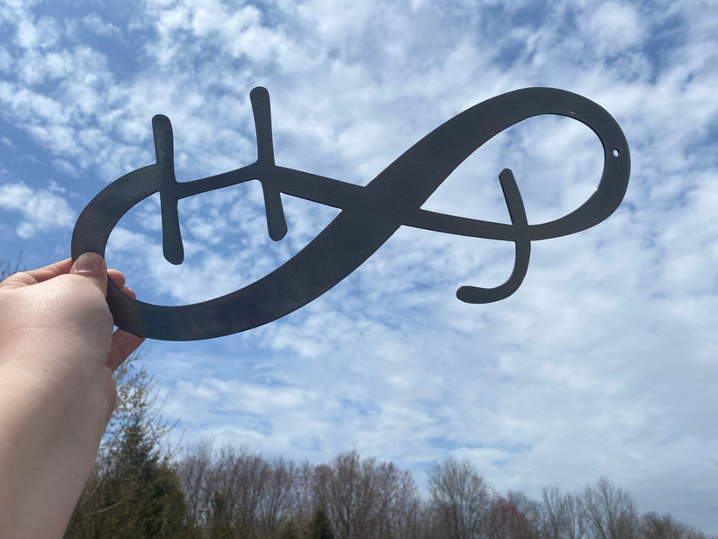 Infinity Symbol Metal Sign with Your Initials