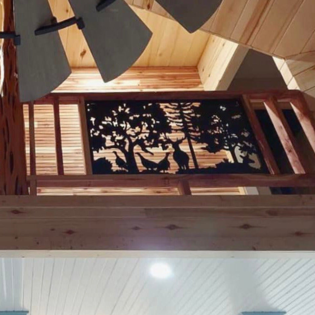 Decorative Steel Railing Insert, Metal Panel - Deer & Turkey Design ...