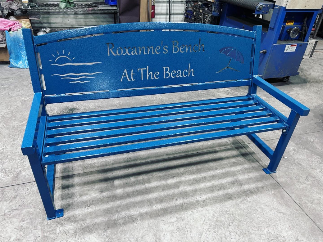 Personalized Metal Bench, Beach, Memorial Bench