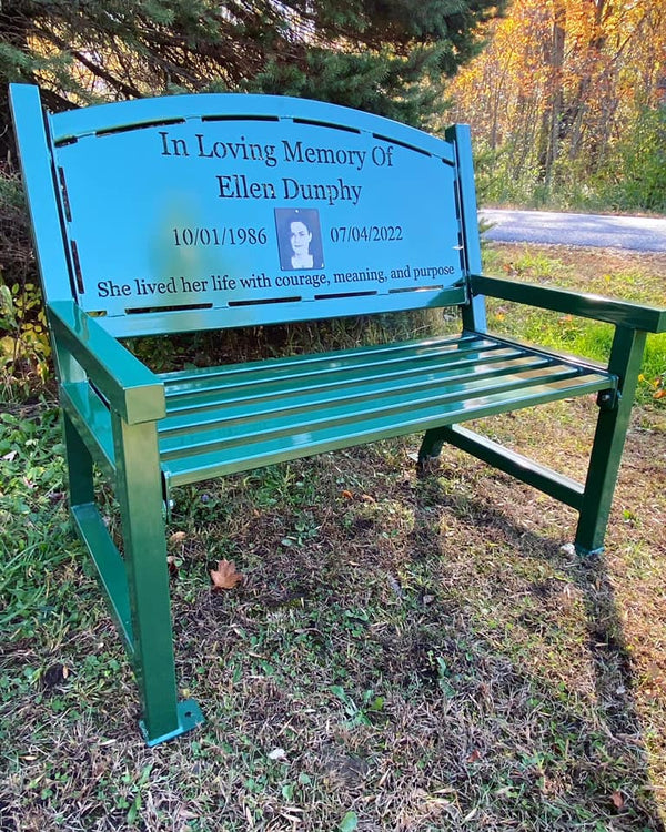 Memorial Bench with Picture Custom Steel Bench Designs American Aftermarkets Metalworks