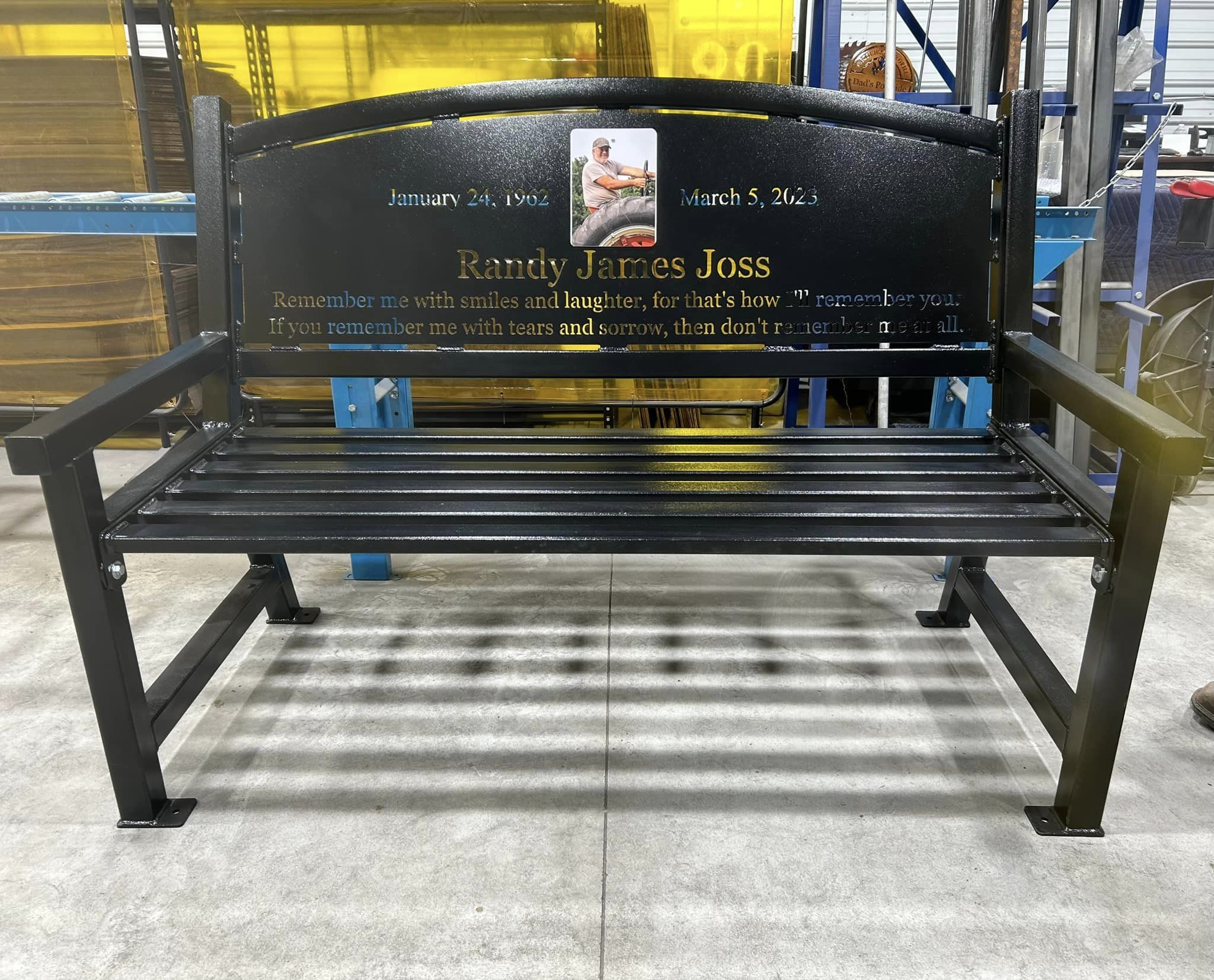 Benches and Custom Steel Furniture, Personalized Memorial Benches, Park ...