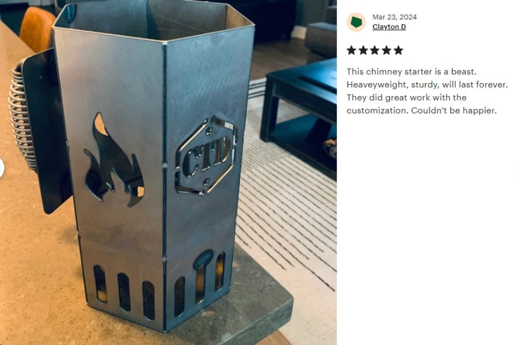 Heavy Duty Custom Charcoal Chimney