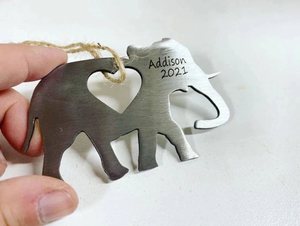 Custom Metal Elephant Ornament