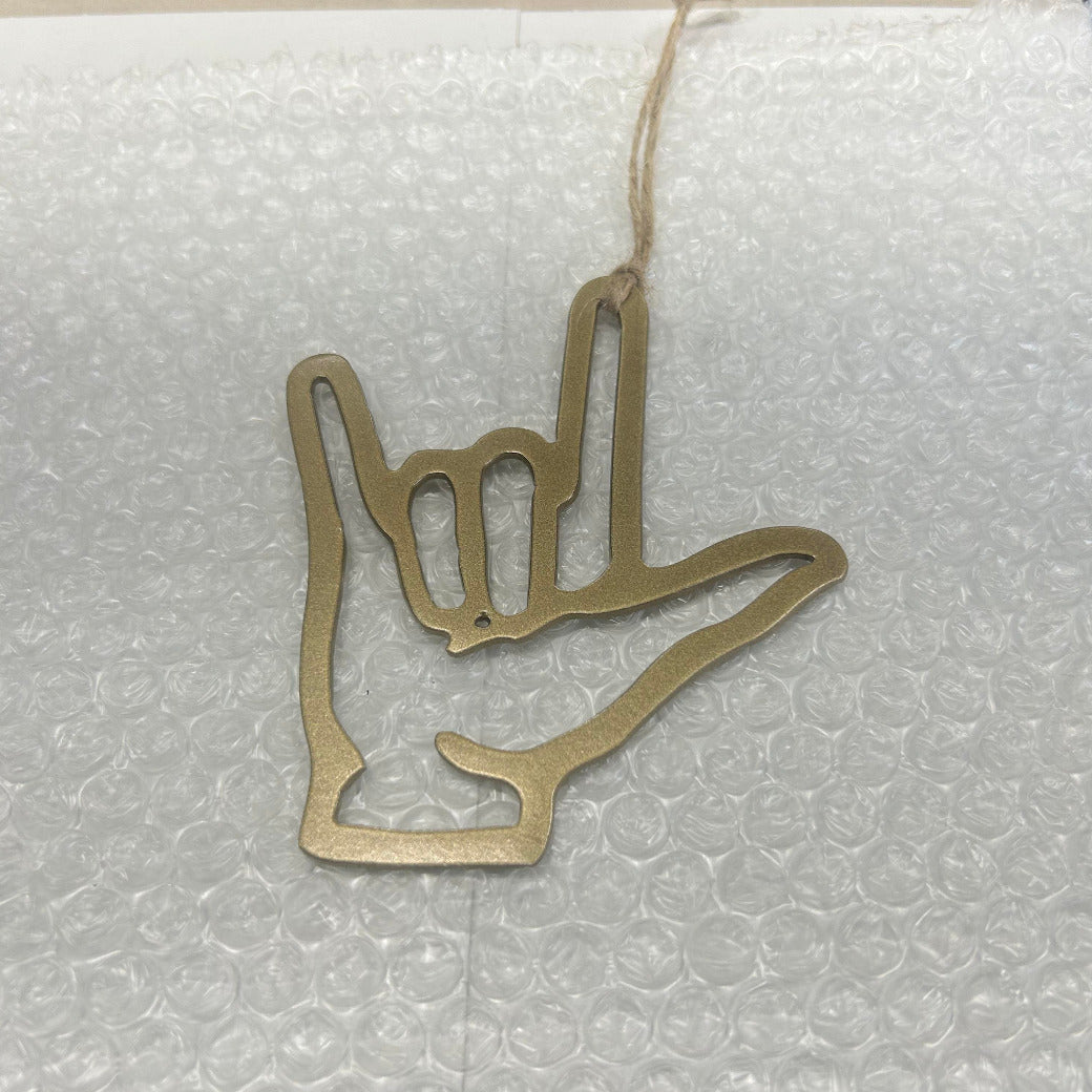 ASL I Love You Ornament - American Aftermarkets Metalworks