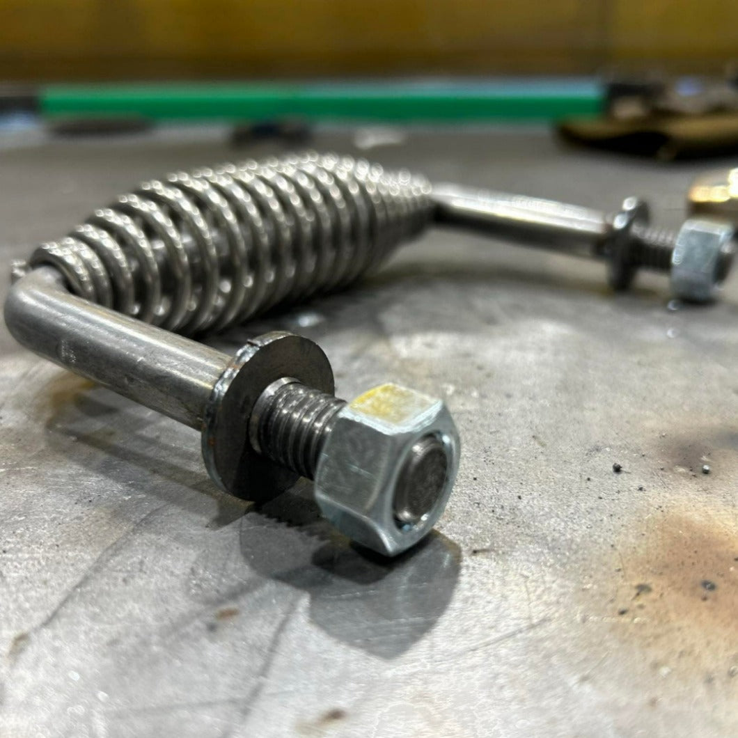 Spring Handle 5-3/8" With 1/2" Threaded Rod - DIY Smoker Build - Smoker Cooker Parts - Metal Handle - Metal Pull - Heavy Duty Spring Handle