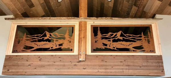 Mountain Decorative Steel Railing Insert | Metal Wildlife Railing ...
