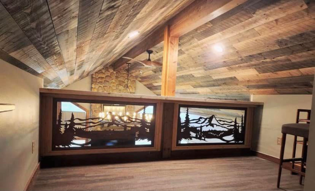 Mountain Decorative Steel Railing Insert | Metal Wildlife Railing ...