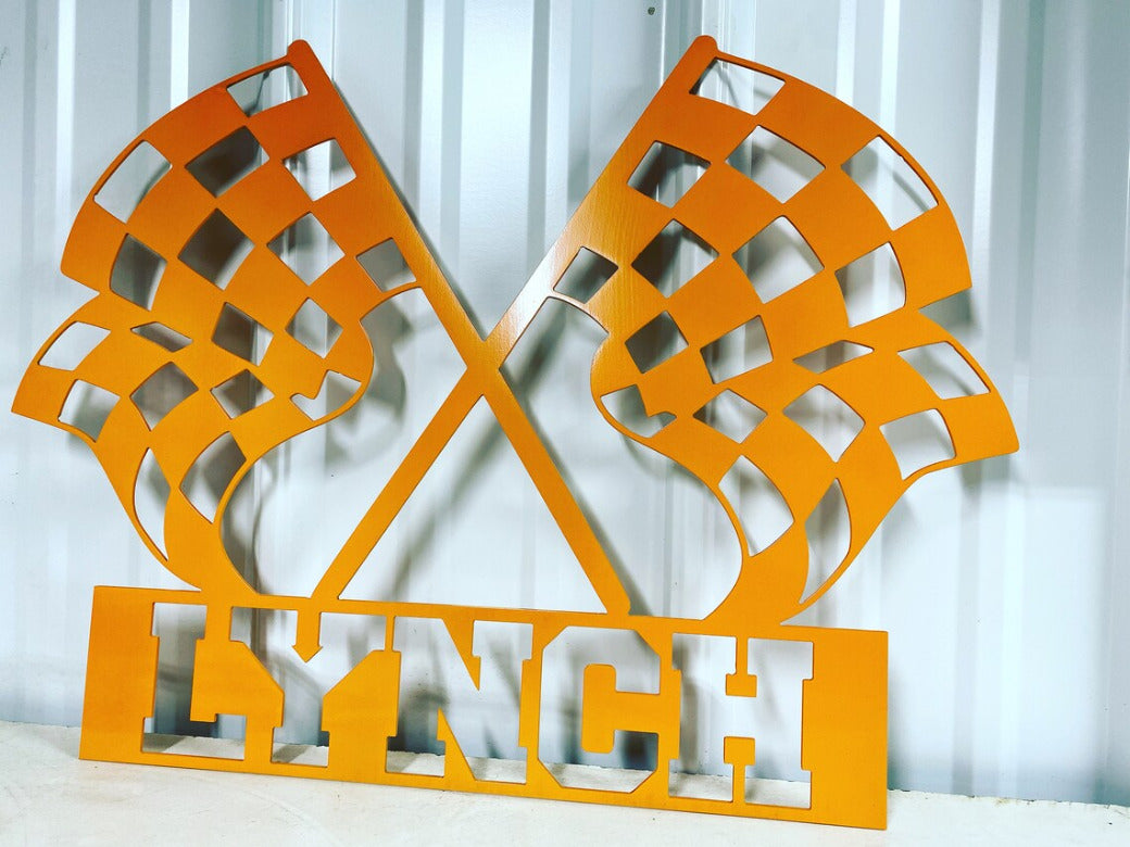 Custom Metal Racing Flag Sign - American Aftermarkets Metalworks