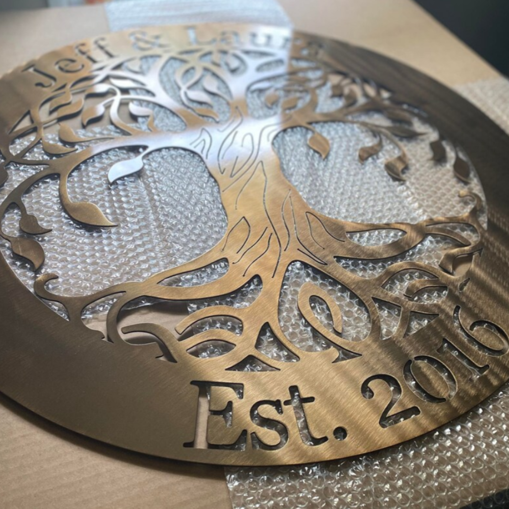 Celtic Tree of Life Steel Sign, Personalized