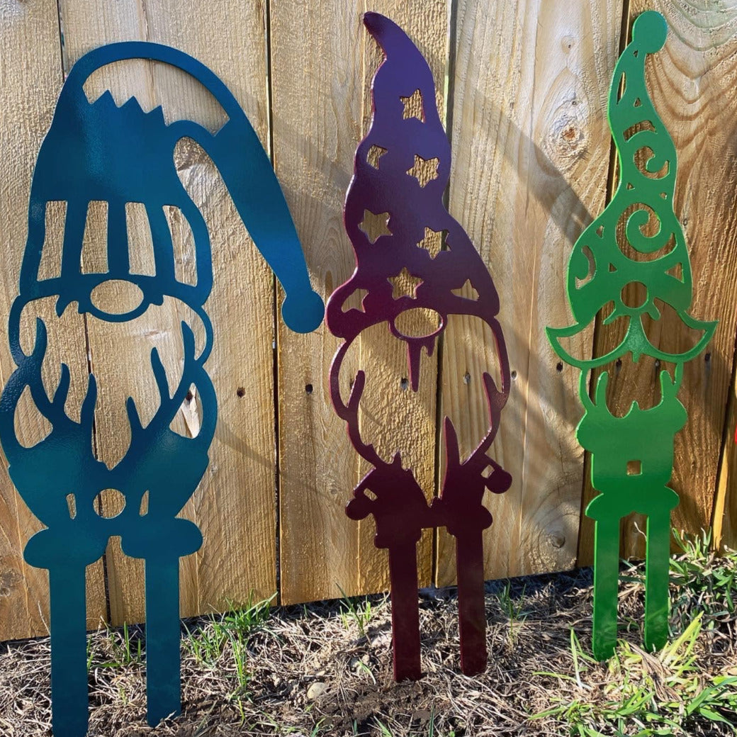 Metal Garden Gnome Stakes