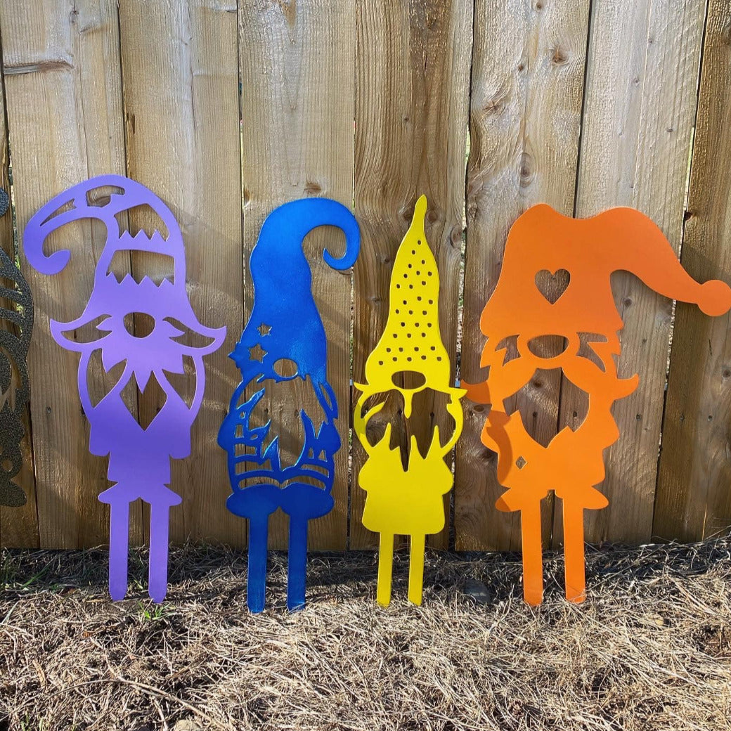 Metal Garden Gnome Stakes