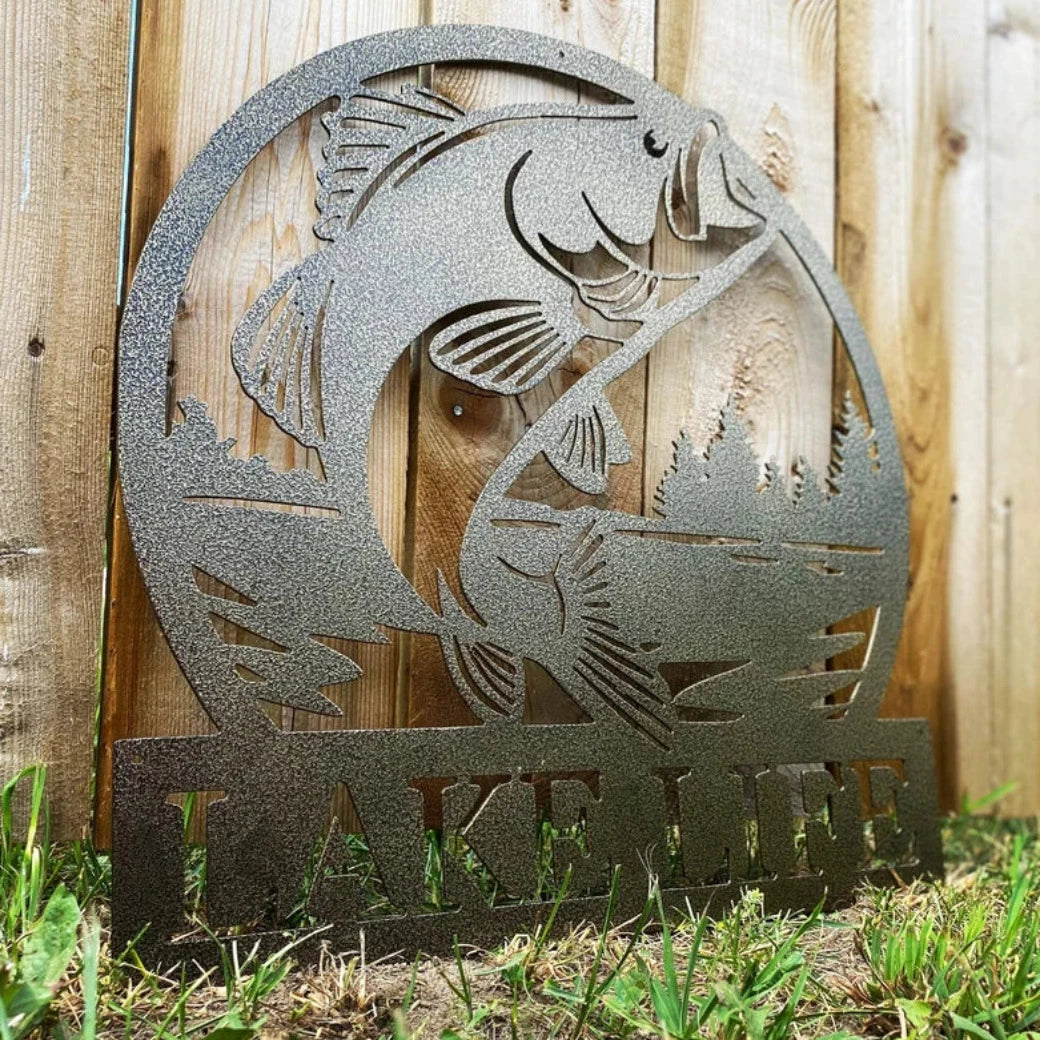 Custom Fish Sign Bass Fish Personalized Sign - American Aftermarkets Metalworks