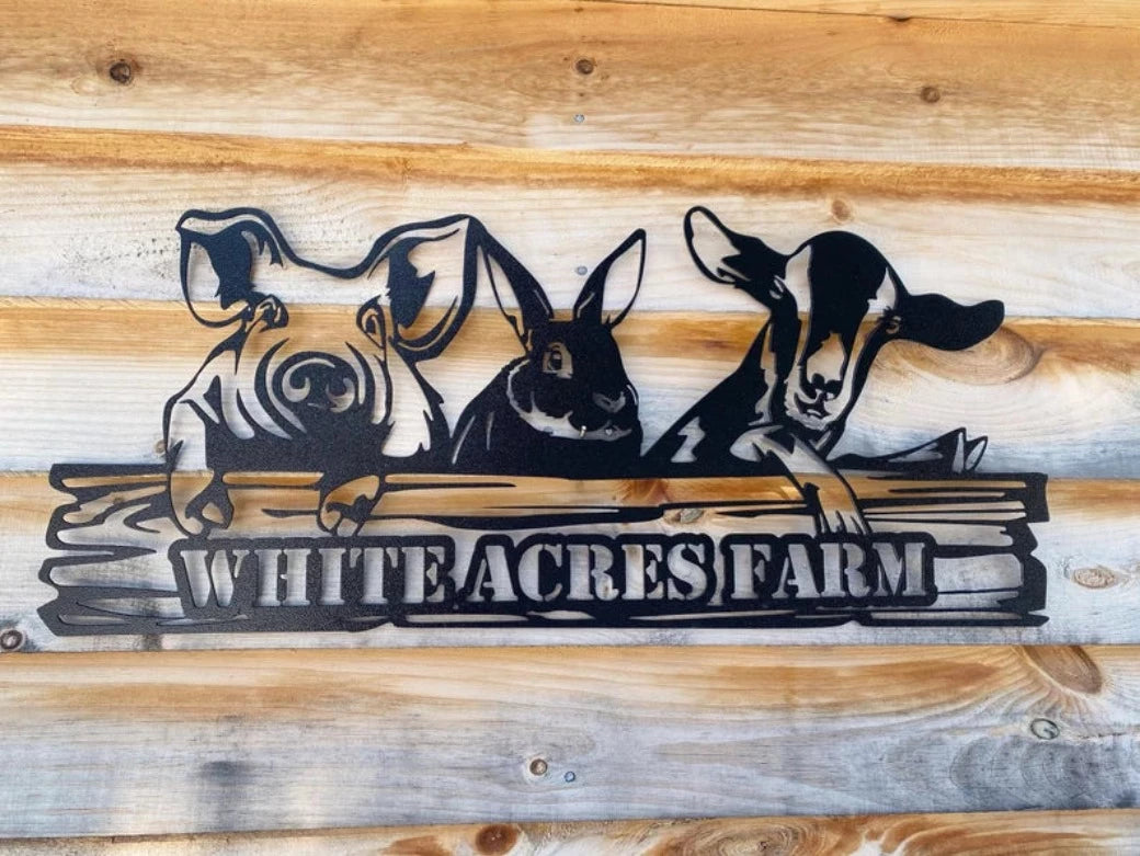 Custom Metal Farm Animal Sign