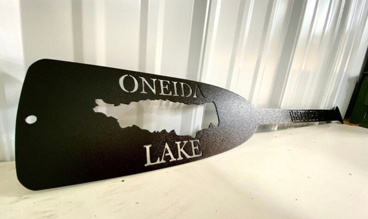 Paddle with Lake Silhouette Sign, Customized