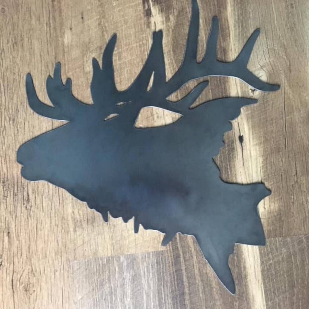 Elk Silhouette Metal Sign