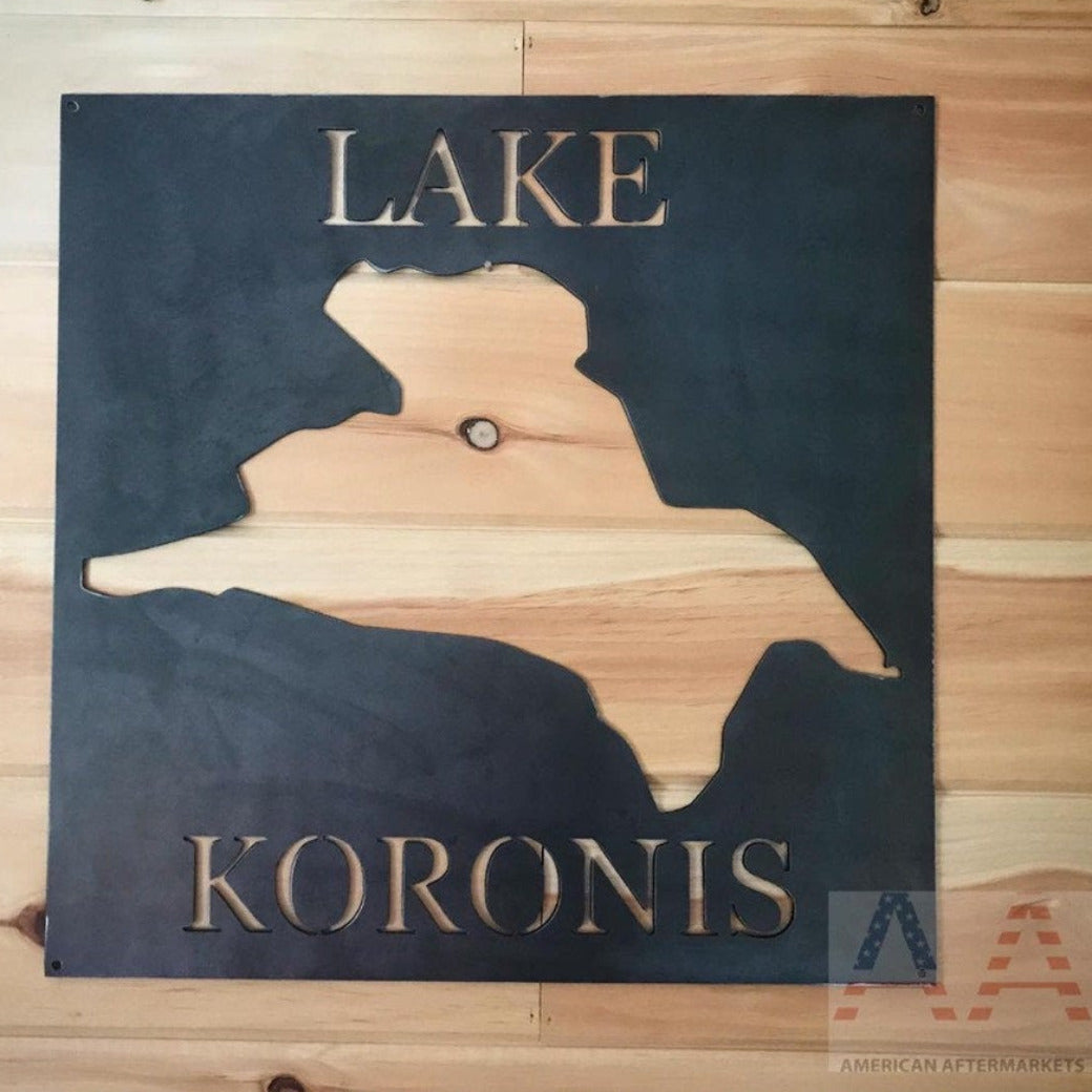 Lake Outline Metal Sign - American Aftermarkets Metalworks