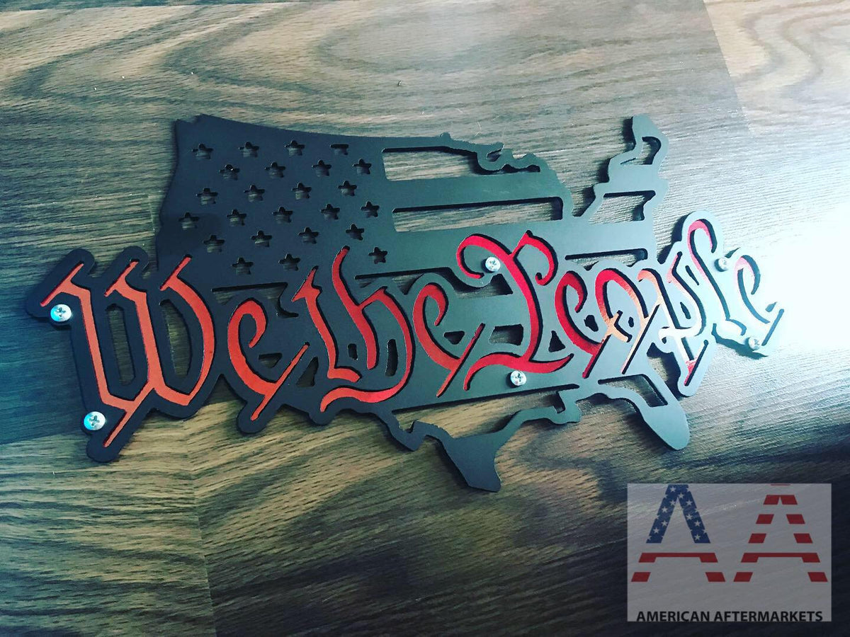 &quot;We the People&quot; American Metal Flag