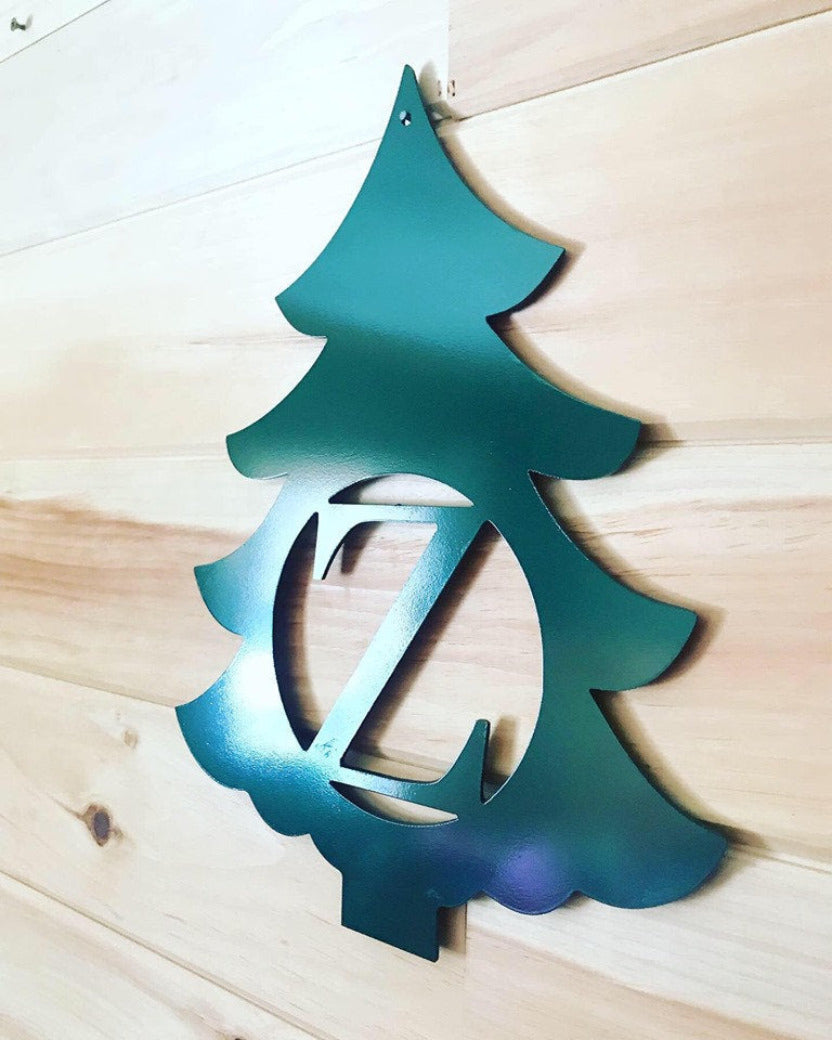 Monogramed Tree Metal Christmas Tree Monogram - Personalized Christmas Tree - Decor ...