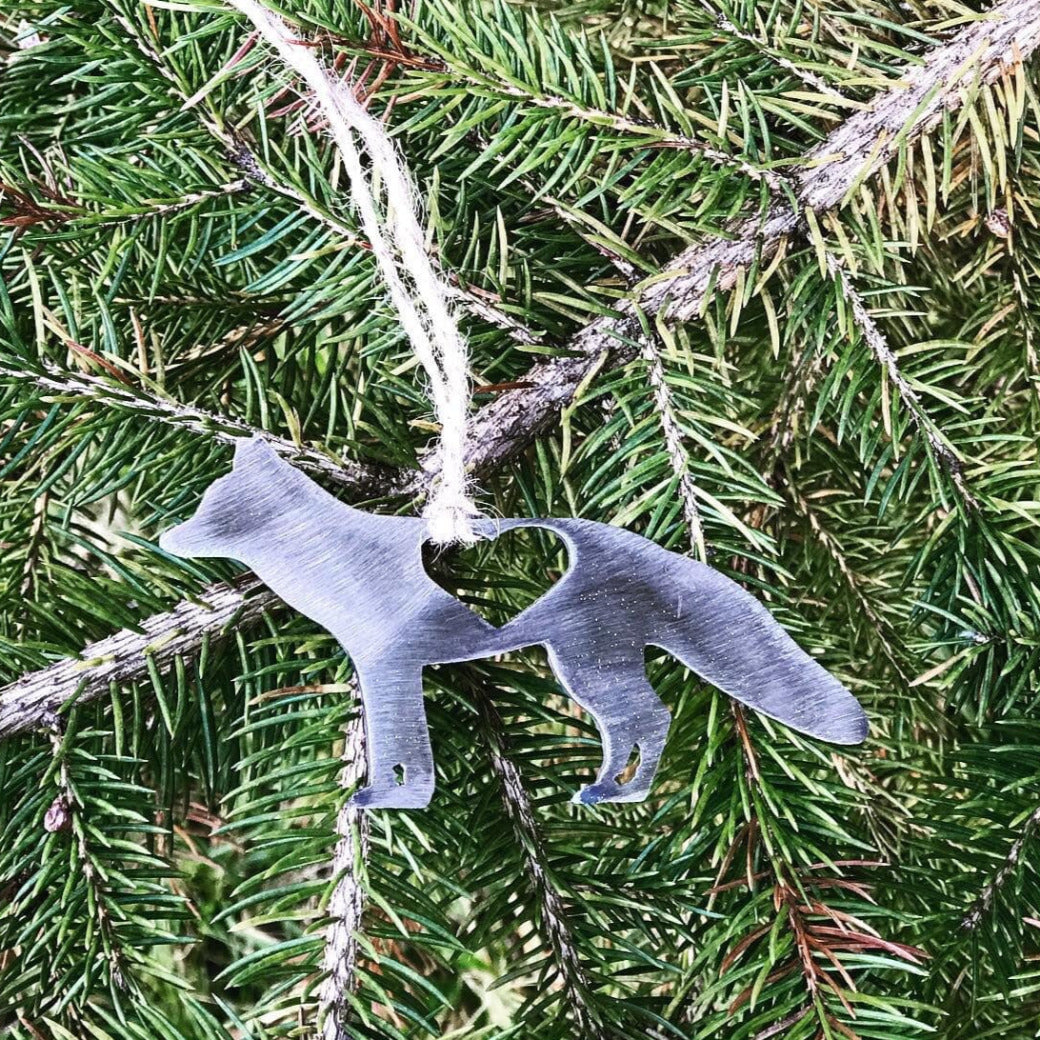 Wolf Ornament - Metal Wolf Ornament - Wolf / Fox Ornament - Rustic Ornament - Rustic Metal Ornament - Metal Christmas Ornament - Christmas