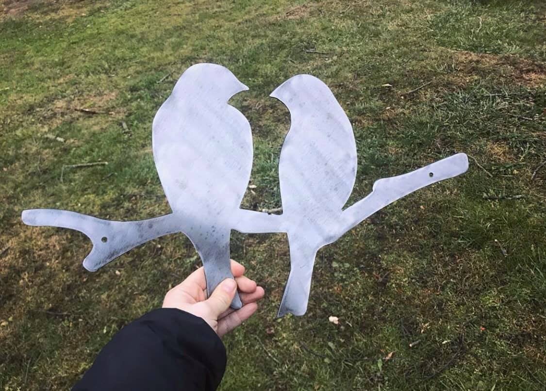 Love Birds Metal Sign