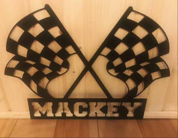 Metal Rally Sign Custom Metal Racing Flag Sign - American Aftermarkets Metalworks