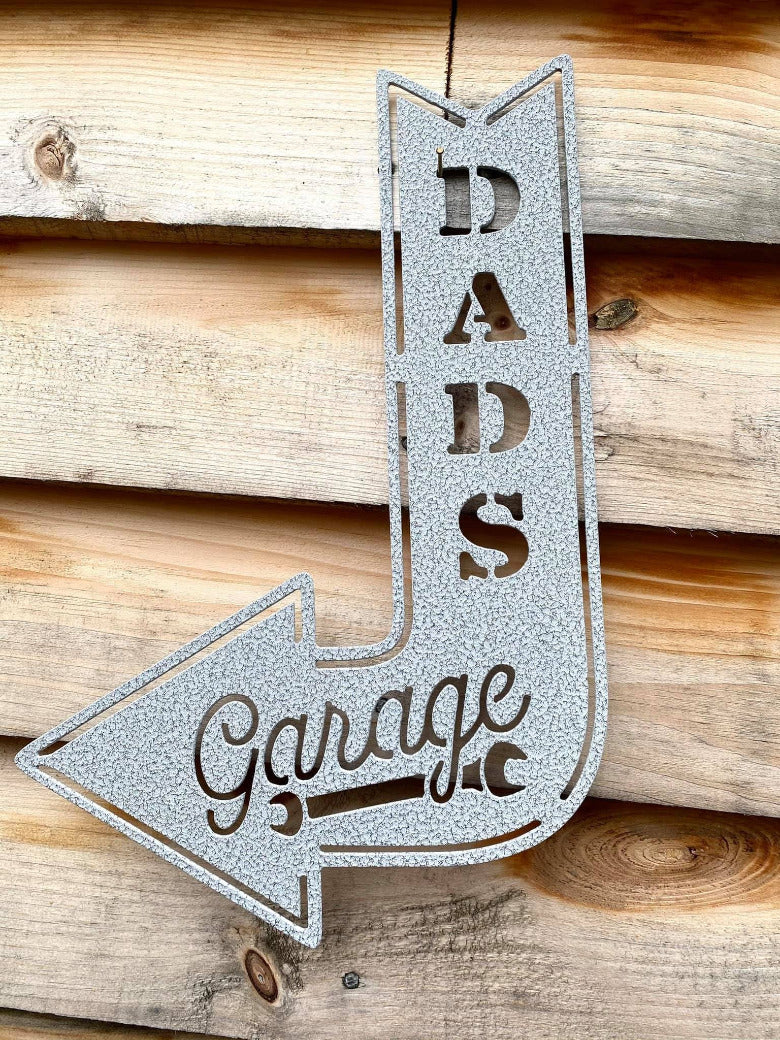 Garage Arrow Metal Sign, Personalized