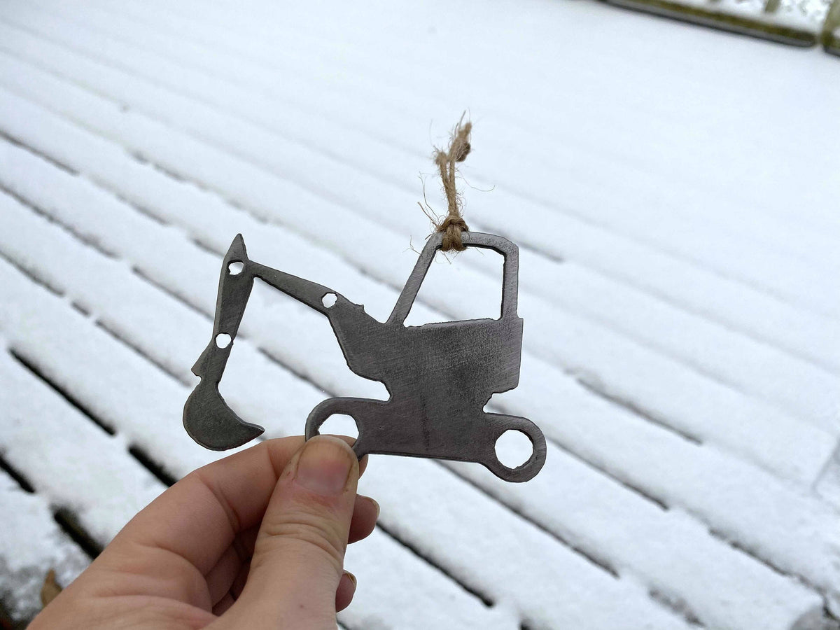 Metal Excavator Ornament