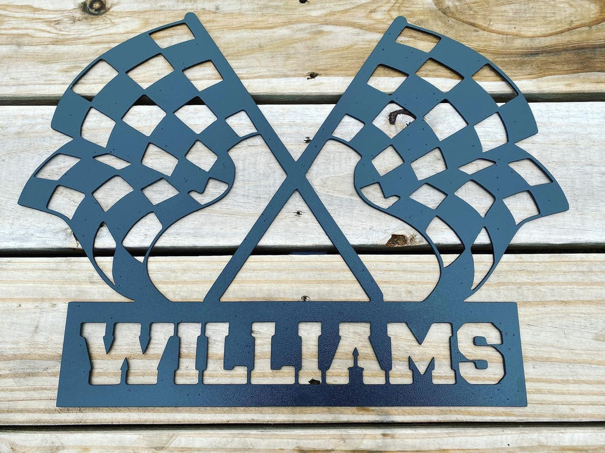 Gift Sign Racing Custom Metal Racing Flag Sign - American Aftermarkets Metalworks