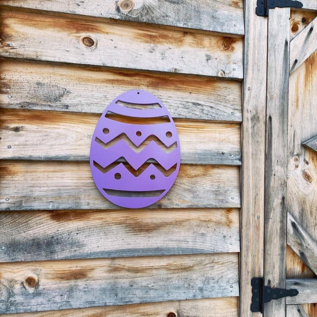 Easter Egg Sign - Metal Easter Decor - Easter Egg Sign- Outdoor Easter Decor - Chevron Egg Metal Sign- Easter Egg Decor - Adult Easter Gift