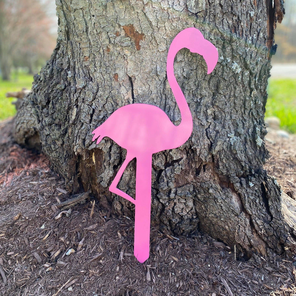 Metal Flamingo Stake - SHIPS NEXT DAY - Outdoor Flamingo Decor - Flamingo Garden Stake - Metal Flamingo Sign - Metal Flamingo Christmas Gift