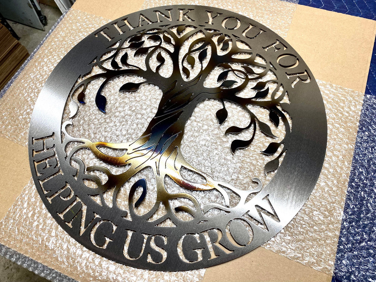 Thank You For Helping Us Grow Metal Tree Of Life - Teacher Gift - Mother&#39;s Day Gift - Gift For Grandparents - Thank You Gift From Child