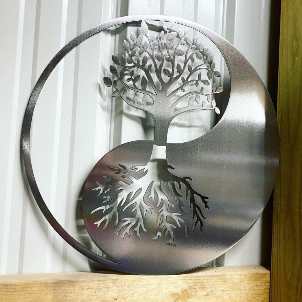 Ying Yang Tree Of Life- Metal Tree Of Life - Ying Yang - Metal Ying Yang Sign - Metal Tree Of Life Sign - Christmas Gift - Metal Wall Decor