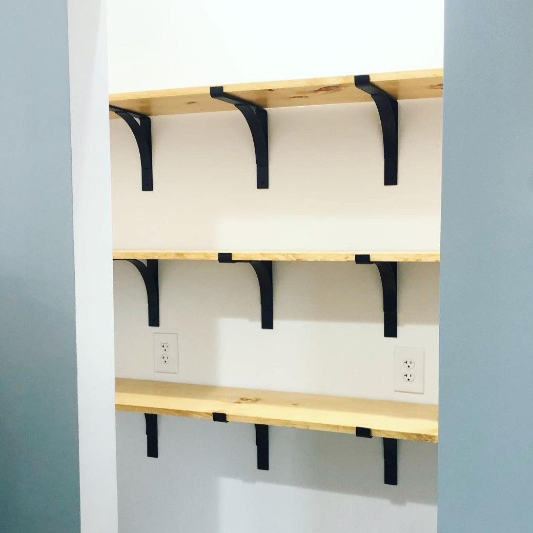 Custom Made Farmhouse Style Shelf Brackets - Steel Shelf Brackets - Modern Shelf Brackets - HeavyDuty Steel Brackets - Hanging Plant Holder