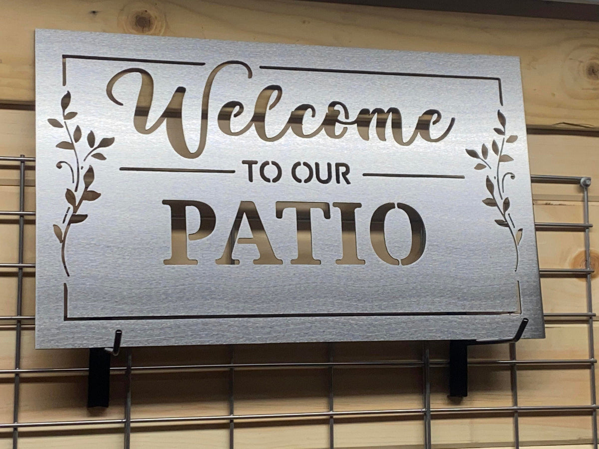 Personalized Welcome Patio Sign - Add Your Last Name - Metal Outdoor Sign - Backyard Metal Sign- Backyard Decor - Exterior Welcome Sign