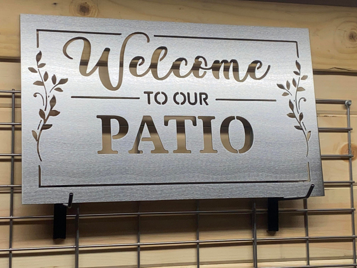 Personalized Welcome Patio Sign - Add Your Last Name - Metal Outdoor Sign - Backyard Metal Sign- Backyard Decor - Exterior Welcome Sign