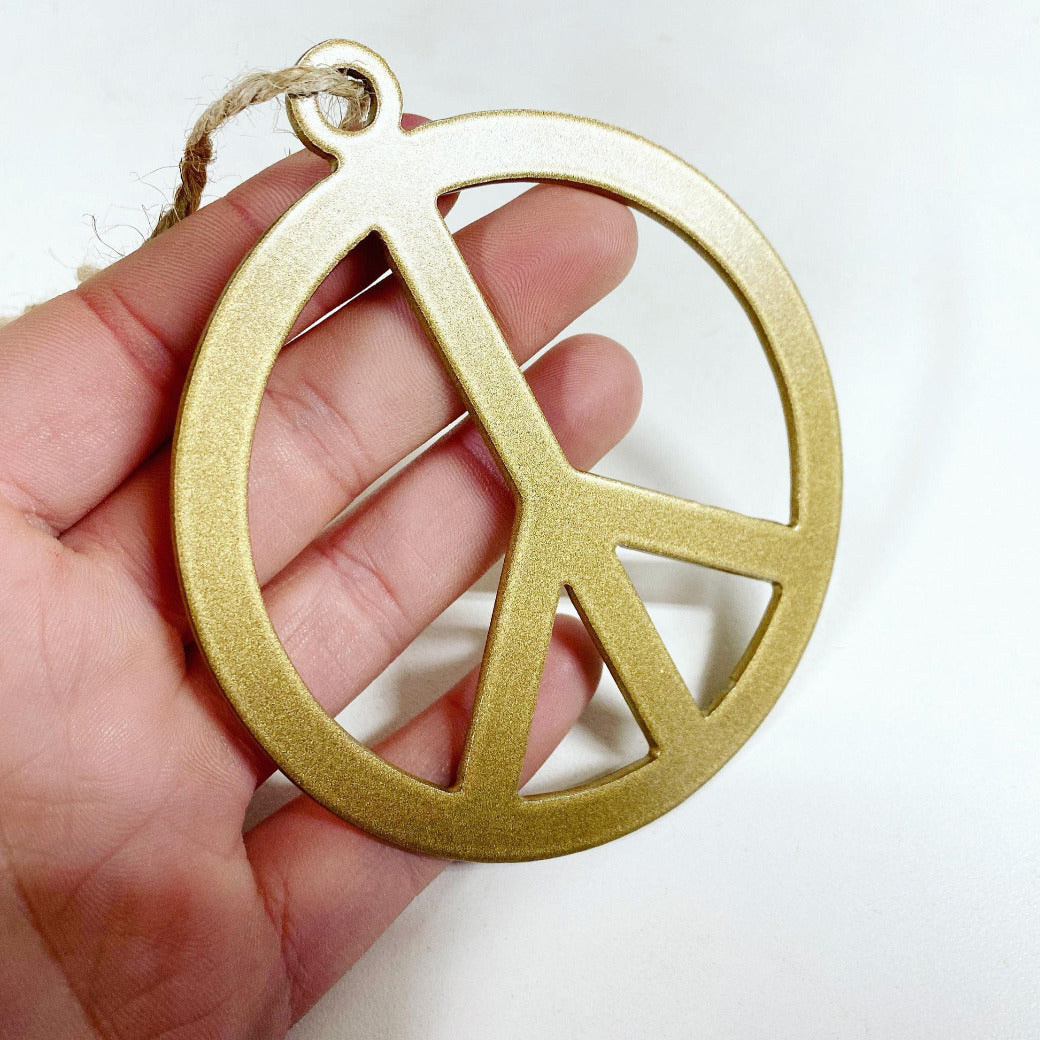 Peace Sign Metal Ornament - Peace & Love Gift - Metal Ornament - Peace Sign Keepsake - Peace Gift - Christmas Tree Decor - You Choose Color