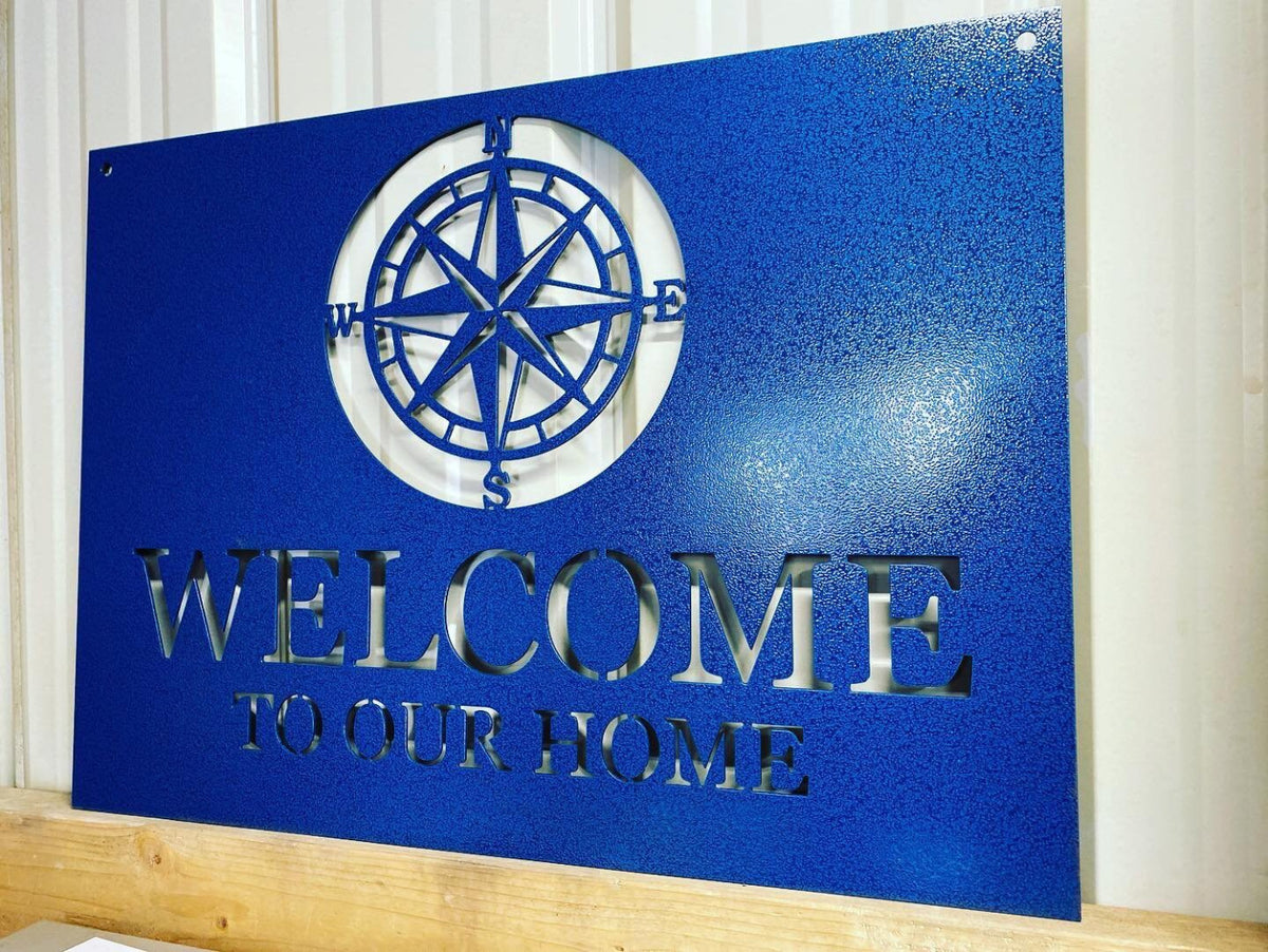 Personalized Metal Compass - Welcome To Our Home Personalized Sign - Compass Welcome To Our Home Sign - Nautical Decor -Coastal Welcome Sign