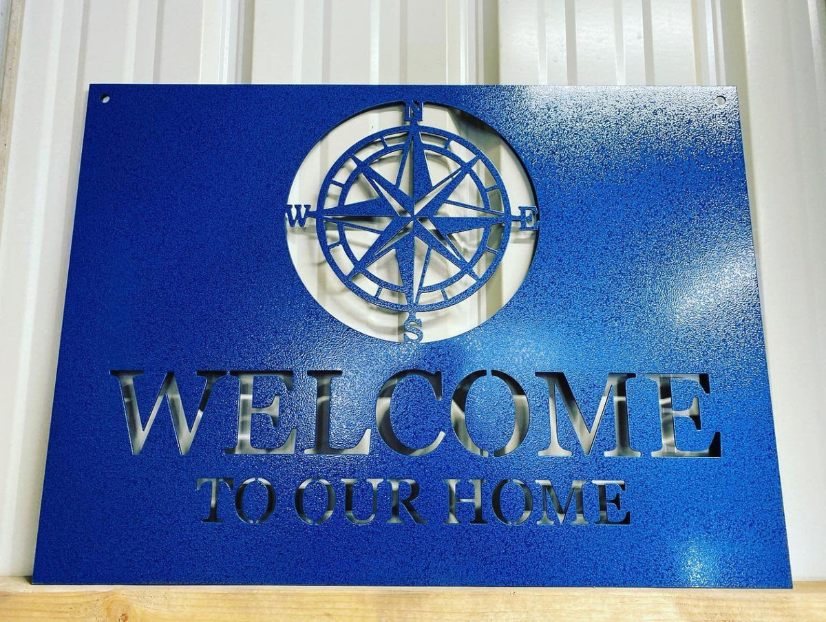 Personalized Metal Compass - Welcome To Our Home Personalized Sign - Compass Welcome To Our Home Sign - Nautical Decor -Coastal Welcome Sign