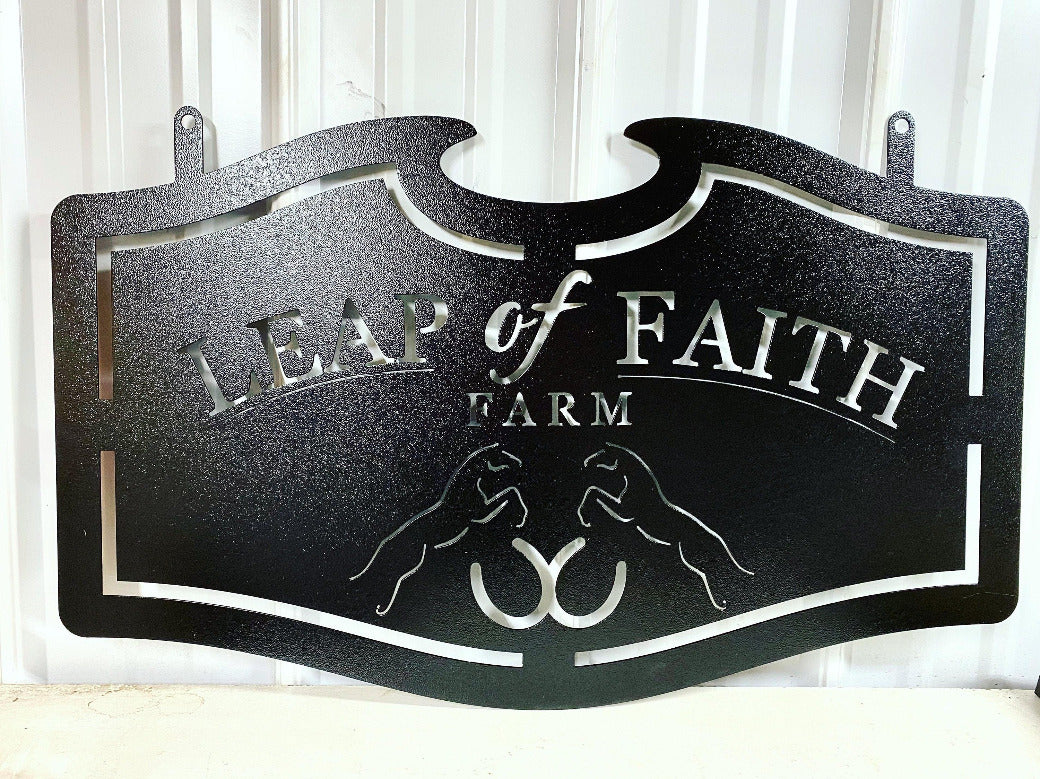 Personalized Farm Sign - Personalized Horse Farm Sign - Metal Hanging Sign - Custom Metal Barn Sign - Metal Ranch Sign - Farm Hanging Sign