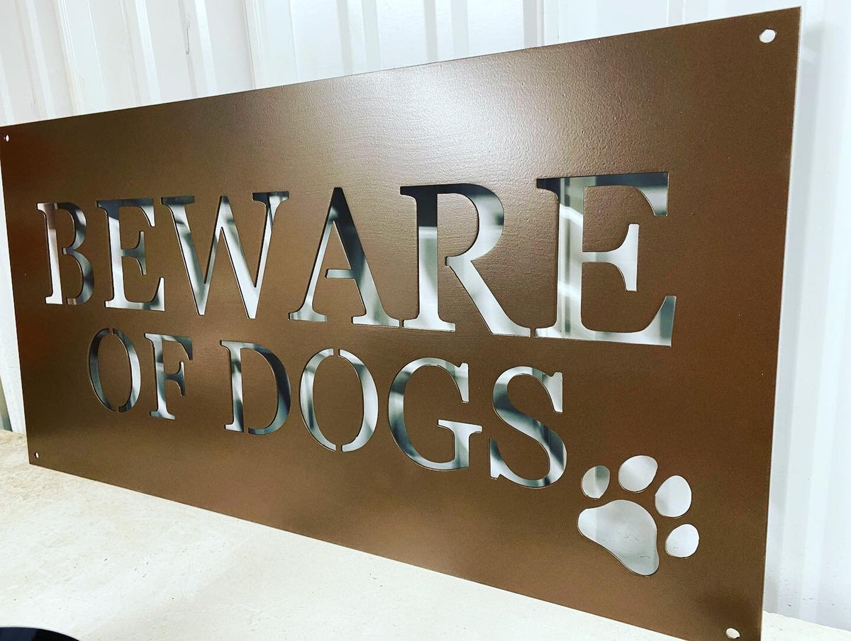 Beware of Dogs Metal Sign - Beware of Dog - Outdoor Metal Sign Beware of Dogs - Custom Beware Of Dogs Metal Outdoor Sign - Powder Coated