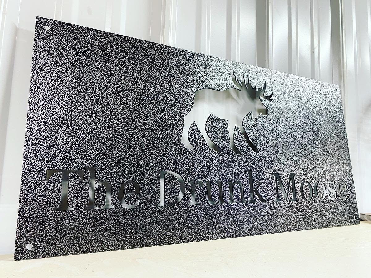 Metal Moose Sign - Personalized Moose Sign - Personalized Moose Metal Sign -Last Name Moose Sign -Outdoor Custom Moose Sign - Metal Bar Sign