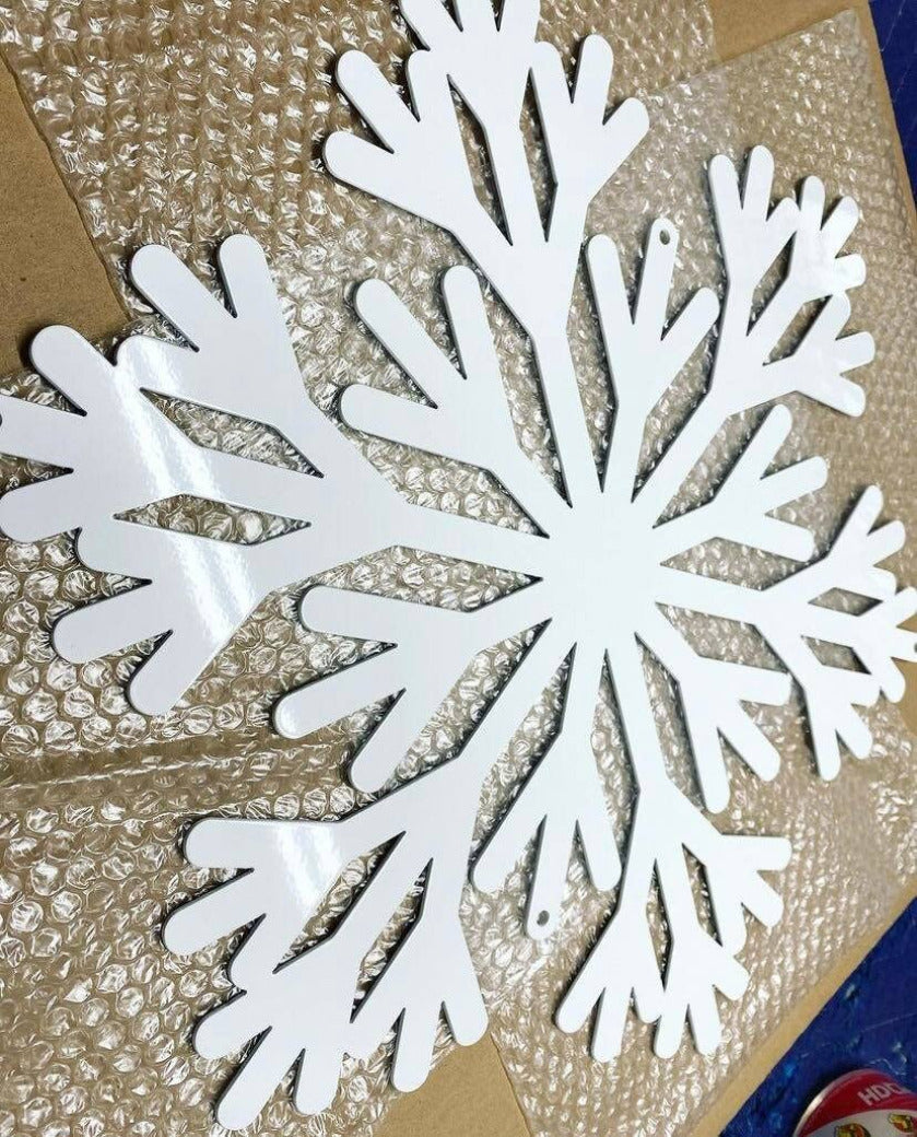 Metal Snowflake - Powder coated Snowflake - Outdoor Metal Snowflake - Metal Snowflake Wreath - Snowflake Winter Decor - Christmas Gift
