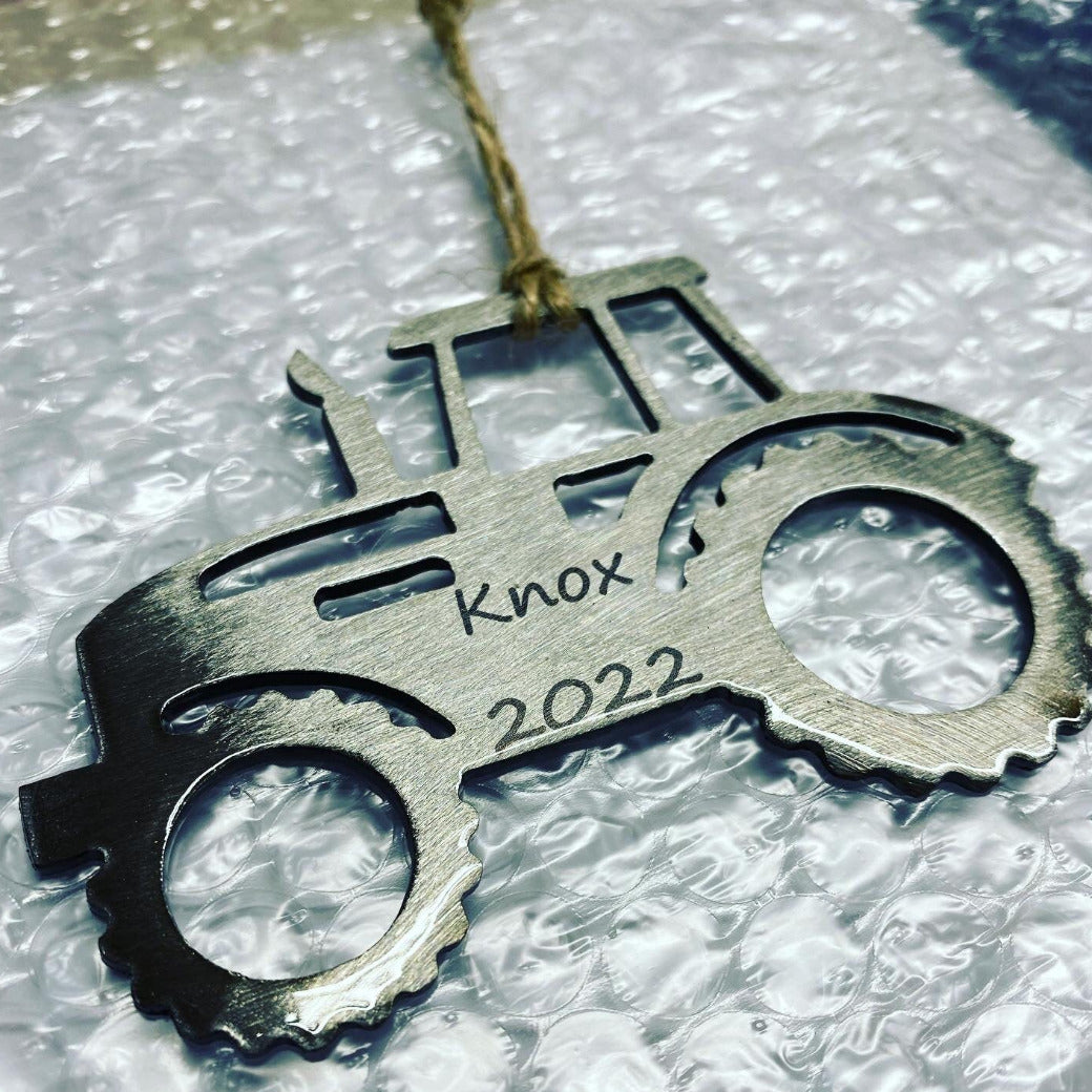 Metal Tractor Ornament - Tractor Ornament - Farming Ornament - Tractor Christmas Ornament - Personalized Tractor Gift