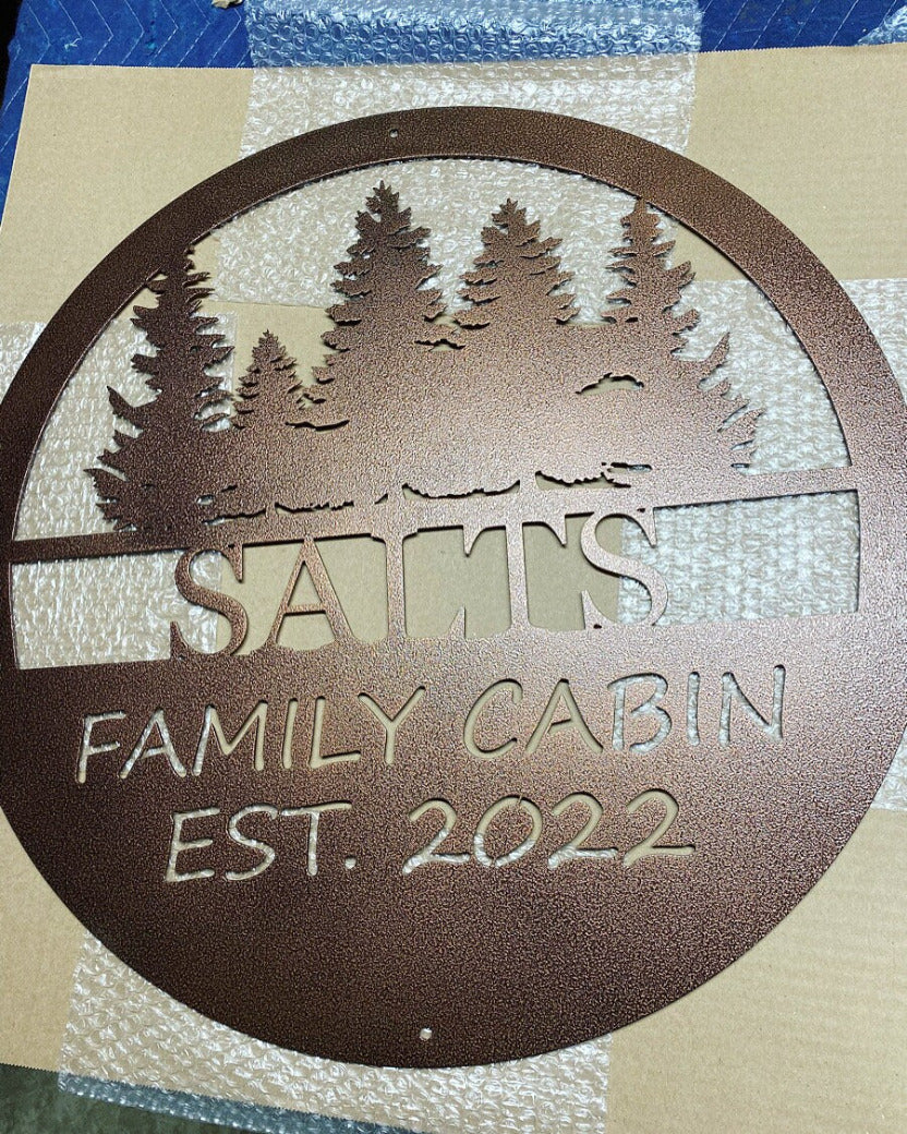 Customized Pine Tree Monogram Sign - American Aftermarkets Metalworks