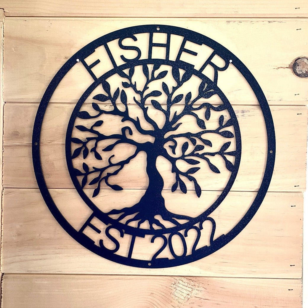 Metal Tree Of Life - Personalized Metal Tree Of Life Sign - Family Last Name Metal Sign - Unique Gift - Personalized Anniversay, Christmas